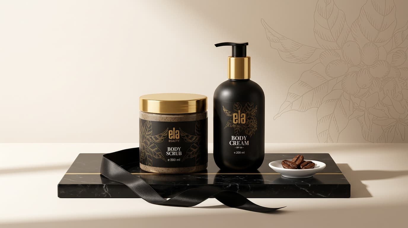 Ela cream and scrub on marble